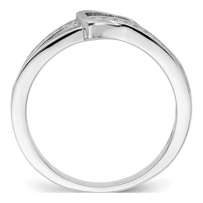 Sterling Silver CZ Pave Heart Ring – view 3