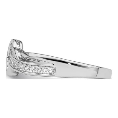 Sterling Silver CZ Pave Heart Ring – view 4