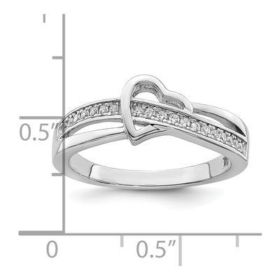 Sterling Silver CZ Pave Heart Ring – view 5