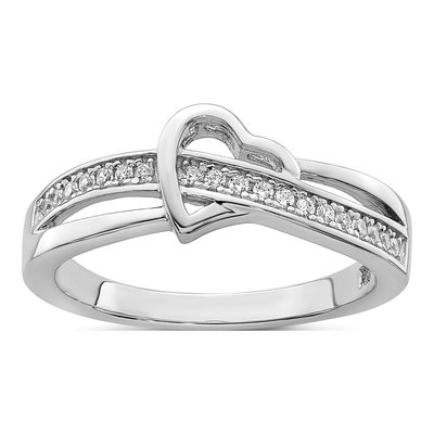 Sterling Silver CZ Pave Heart Ring