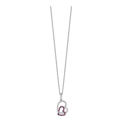 Sterling Silver CZ Pave Heart Pendant Necklace – view 3