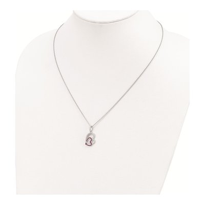 Sterling Silver CZ Pave Heart Pendant Necklace – view 4