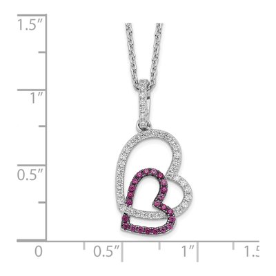 Sterling Silver CZ Pave Heart Pendant Necklace – view 5