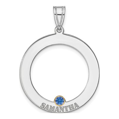 Gold-Plated Sterling Silver Personalized Birthstone Circle Family Pendant – view 2