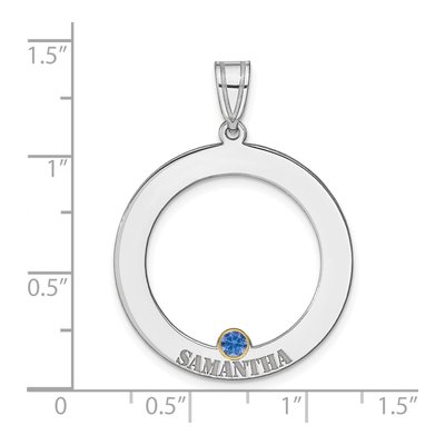 Gold-Plated Sterling Silver Personalized Birthstone Circle Family Pendant – view 3