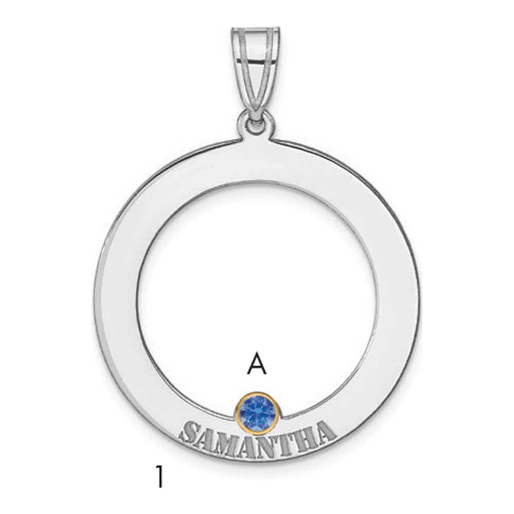 Gold-Plated Sterling Silver Personalized Birthstone Circle Family Pendant