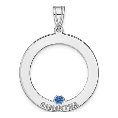 Sterling Silver Personalized Birthstone Family Pendant – view 2