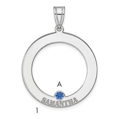 Sterling Silver Personalized Birthstone Family Pendant