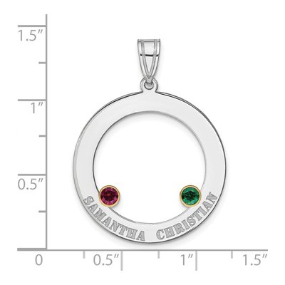Gold-Plated Sterling Silver Personalized 2-Stone Family Pendant – view 3