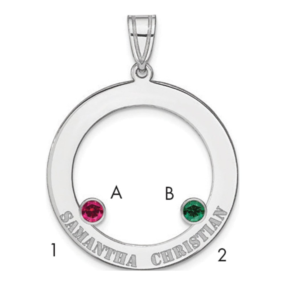 Personalized 2-Stone Family Circle Pendant