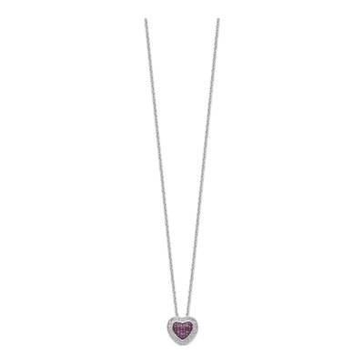 Sterling Silver CZ Heart Pendant Necklace – view 3
