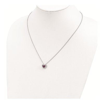 Sterling Silver CZ Heart Pendant Necklace – view 4