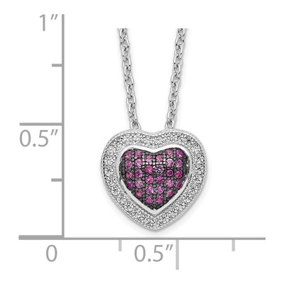 Sterling Silver CZ Heart Pendant Necklace – view 5