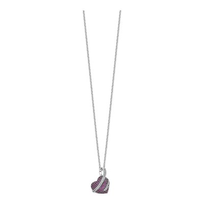 Sterling Silver CZ Heart Pendant Necklace – view 3