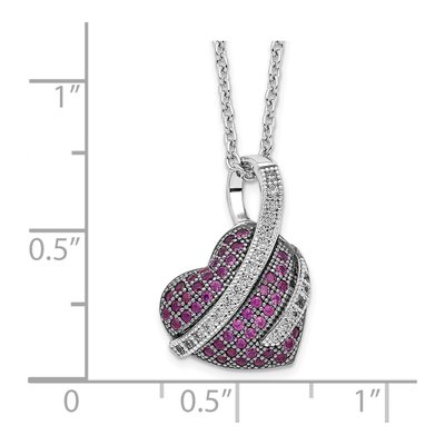 Sterling Silver CZ Heart Pendant Necklace – view 5