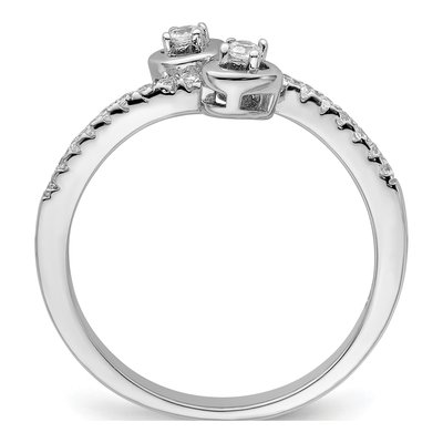 Sterling Silver CZ Micro Pave Heart Ring – view 3