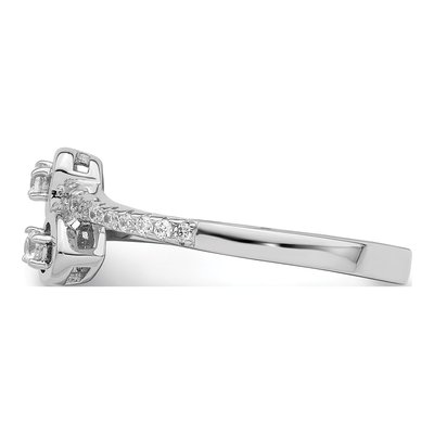 Sterling Silver CZ Micro Pave Heart Ring – view 4