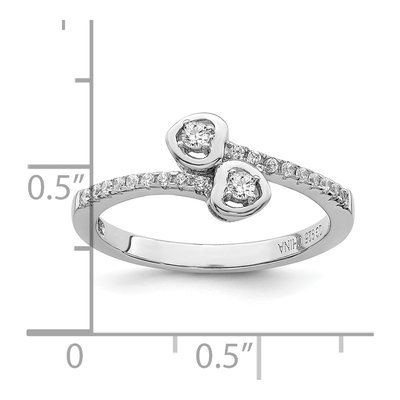 Sterling Silver CZ Micro Pave Heart Ring – view 5