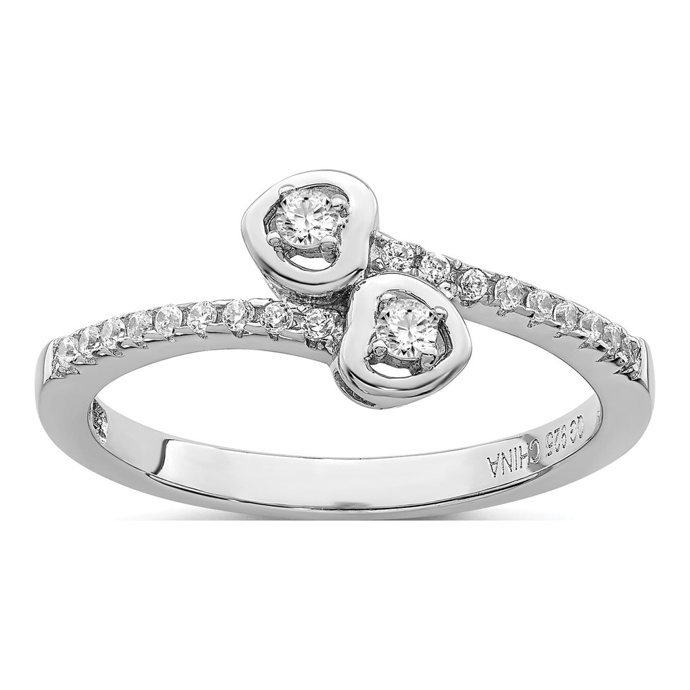 Sterling Silver CZ Micro Pave Heart Ring