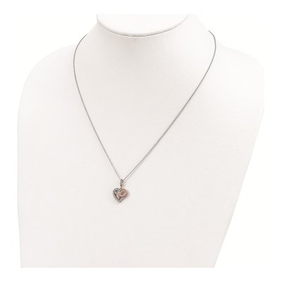 Gold-Plated Sterling Silver CZ Pave Heart Necklace – view 5
