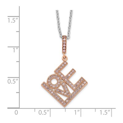 Gold-Plated Sterling Silver CZ LOVE Pendant Necklace – view 6