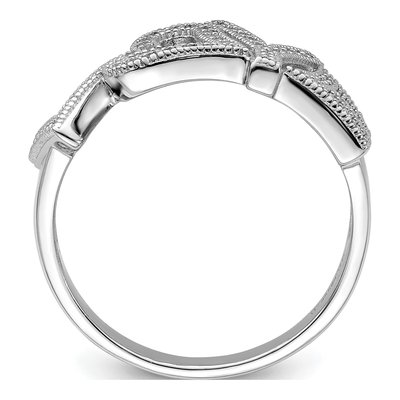 Sterling Silver CZ Micro Pave Love Ring – view 3