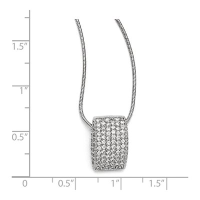 Sterling Silver CZ Fancy Necklace, 18in Chain – view 3