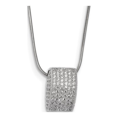 Sterling Silver CZ Fancy Pendant Necklace