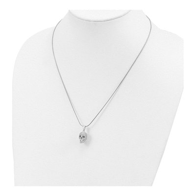 Sterling Silver CZ Pave Skull Necklace – view 4