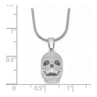 Sterling Silver CZ Pave Skull Necklace – view 5