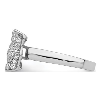 Sterling Silver CZ Pave Bow Ring – view 4