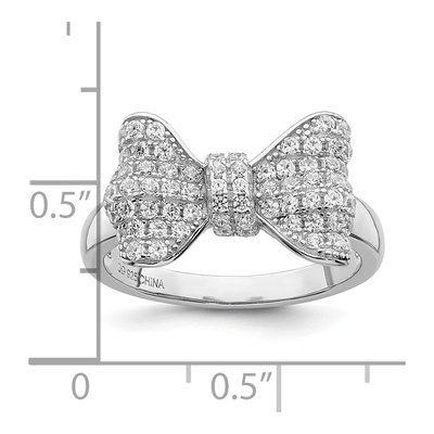 Sterling Silver CZ Pave Bow Ring – view 5