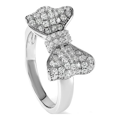 Sterling Silver CZ Pave Bow Ring – view 8