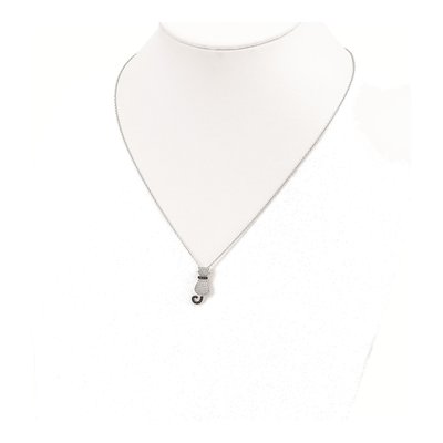 Sterling Silver CZ 80-Stone Micro Pave? Cat Necklace – view 4