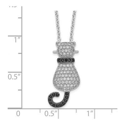 Sterling Silver CZ 80-Stone Micro Pave? Cat Necklace – view 5