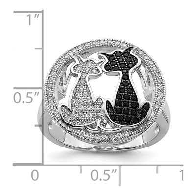 Sterling Silver CZ Cat Ring – view 5