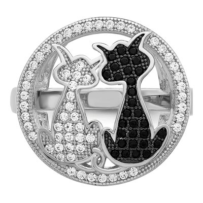 Sterling Silver CZ Cat Ring – view 6