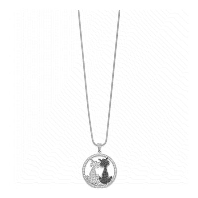 Sterling Silver CZ Cat Necklace – view 3