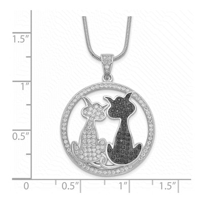 Sterling Silver CZ Cat Necklace – view 5