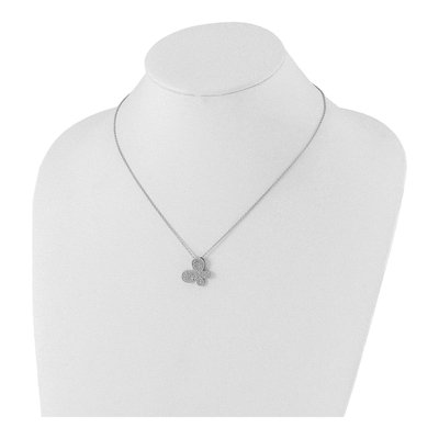 Sterling Silver CZ Butterfly Necklace – view 4