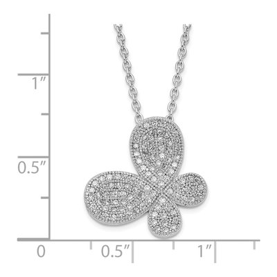 Sterling Silver CZ Butterfly Necklace – view 5