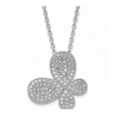 Sterling Silver CZ Butterfly Necklace