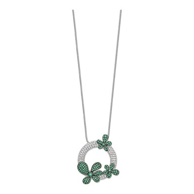 Sterling Silver CZ Flower Necklace – view 3