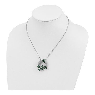 Sterling Silver CZ Flower Necklace – view 5