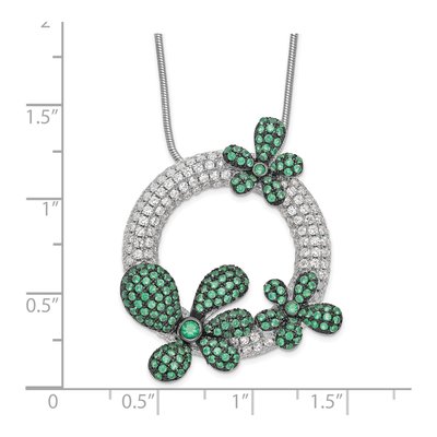 Sterling Silver CZ Flower Necklace – view 6
