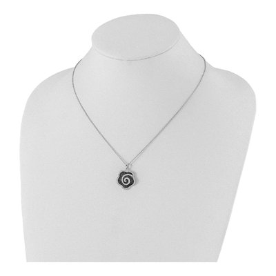 Sterling Silver CZ Clear Flower Necklace – view 4