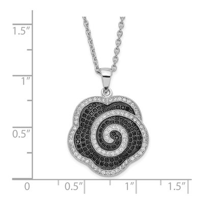 Sterling Silver CZ Clear Flower Necklace – view 5