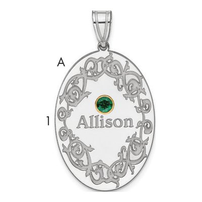 Sterling Silver Personalized Crystal Family Pendant – view 3