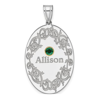 Sterling Silver Personalized Crystal Family Pendant