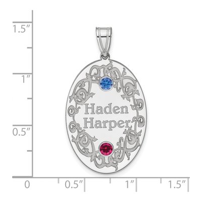 Sterling Silver Personalized Crystal Family Pendant – view 3